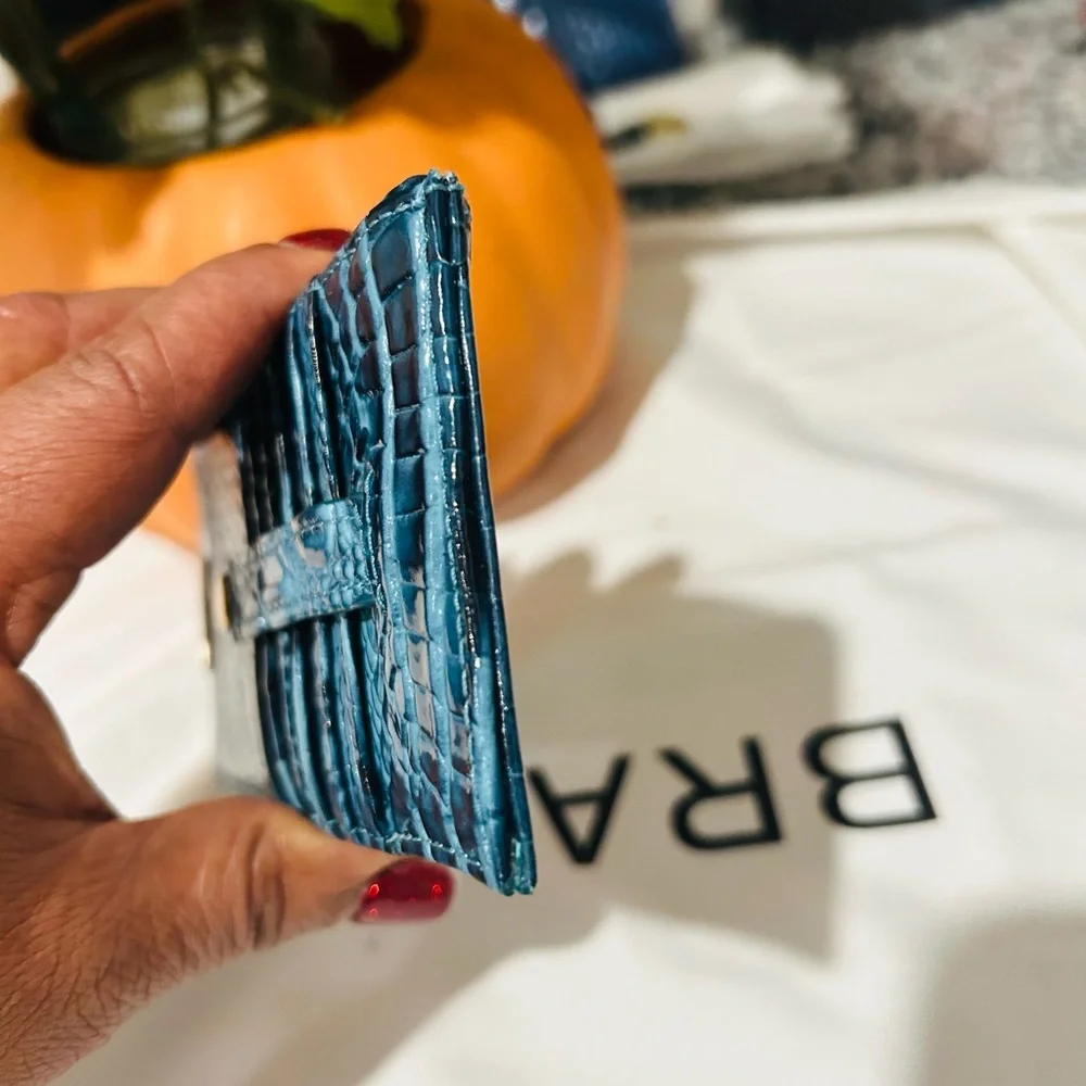 Brahmin Bottle Blue Credit Card Wallet
